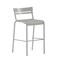 Emma and Oliver Rennes Armless Powder Coated Steel Stool with 2 Slat Back for Indoor-Outdoor Use